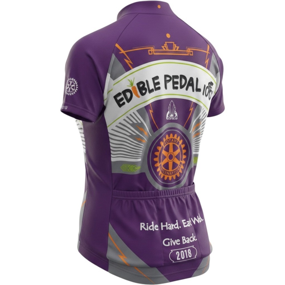 Primal Cycling Jersey Womens L Purple Excellent Edible Pedal 100 '18 Rotary Club